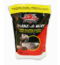 Woodstream® Snake-A-Way Dr. T’s®, Snake-A-Way®, Woodstream,  Havahart®, Home, Garden, ranch, farm, granular, snake, repellent, #1, Powerful, Protection, third, party, tested, solution, poisonous, non, varieties, registered, Environmental, Protection, Agency, EPA, humans, environment, used, directed, unique, blend, sulfur, naphthalene, temporarily, disrupt, snake’s, sensory, receptors, Jacobson’s, Organ, auxiliary, olfactory, sense, successfully, disorients, snake, causing, slither, away, fresh, air, long, lasting, starts, work, immediately, after, application, easy, apply, wearing, gloves, spread, granules, along, perimeter, area, protect, create, snake, barrier, repel, garter, sprinkle, bands, 4, 5, inches, wide, repel, rattle, snakes, 8, 12