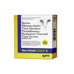 Zoetis® Bovi-Shield Gold 5 Bovi-Shield, bovi, shield, GOLD, 5, 50, 10, dose, cattle, bovine, health, care, aid, prevent, vaccination, IBR, type, 1, 2, disease, PI3, BRSV, Virus, control