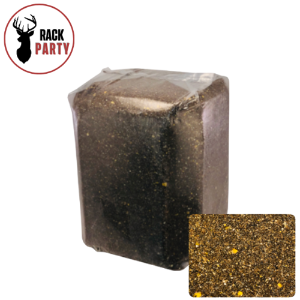 Rack Party™ Flavored Protein Block (Apple) Rack, Party, Protein, Block, deer, plant, grain, cane, molasses, dried, salt, calcium, dicalcium, phosphate, vitamin, e, supplement, a, d-activated, animal, sterol, d3, manganous, oxide,  manganese, sulfate, zinc, oxide, sulfate, ferrous, carbonate, Ethylenediamine, Dihydriodide, colbalt, sodium, selenite
