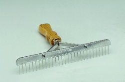 Stone® Franklin 9" Skip Tooth Comb - Wooden Handle Stone®, Franklin, 9", Skip, Tooth, Comb, Wooden, Handle, glides, through, thickest, hair, fluff, pop, quality, professional, look, Minimizes, matting, combing, hair, dressings, Reduces, loss, grooming, working, oils