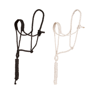 Mustang® Mule Tape Halter and Lead Mustang, Mfg, Mule, Tape, Halter, Lead, white, black, horse, equine, webbing, flat, 10', 8095