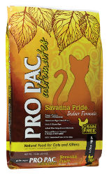 PRO PAC® Ultimates™ Savanna Pride™ PRO PAC® Ultimates™ Savanna Pride™, Midwestern Pet Foods, cat food, feline nutrition, High fiber cat food, cat food with hairball control, hearty grain-free cat food, chicken flavored cat food, maintain strong muscles, healthy shiny coat, antioxidant cat food, fortified cat food, cat food with natural vegetables and fruits, nutritionally balanced cat food,