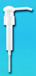 TOLCO® Pump for Gal Containers TOLCO® Pump for Gal Containers, 160100, Locking white plastic pump, stainless steel spring,  38/400 neck finish, delivers 1 oz. per stroke, hand cream, lotion, soap