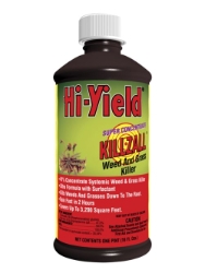 Hi-Yield® Super Concentrate Killzall™ Weed and Grass Killer Hi-Yield® Super Concentrate Killzall™ Weed and Grass Killer, weed killer, grass killer, herbicide, crack and crevice weed killer, all purpose weed killer, Glphosate, stump killer, surfactant