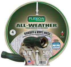Flexon® All-Weather Hose Flexon®, All-Weather, Hose, Industries,  Home, Garden, Water, Hoses, Watering, Forever-Flow, design, continuous, water, flow, Guard-N-Grip, connector, Crush-Proof, Brass, Couplings, Rubber, vinyl, High, burst, strength, All-Season, 4-Ply