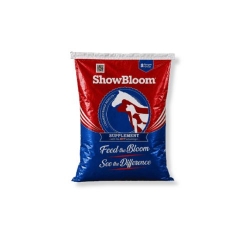 Rangen® ShowBloom ShowBloom®, FL, Emmert, Equine, Horse, supplement, nutritional, LIVESTOCK, show,feed, all-natural, benefits, fresh, brewers, yeast, natural, ingredients, minerals, program, helps, give, companion, complete, total, nutrition, protein, bloom, Aids, muscle, development, firmness, Produces, outstanding, hair, growth, shine, shiny, healthy, coat, Promotes, skin, condition, Improves, hoof, increases, intake, utilization